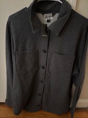 torrid Charcoal Gray Button-Front Blazer Jacket